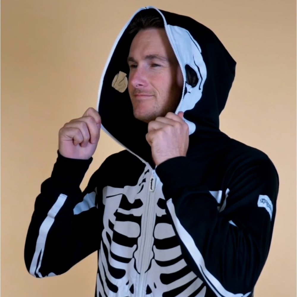 💀New! Tipsy Elves Unisex Skeleton Thick Onesie - Picture 8 of 16